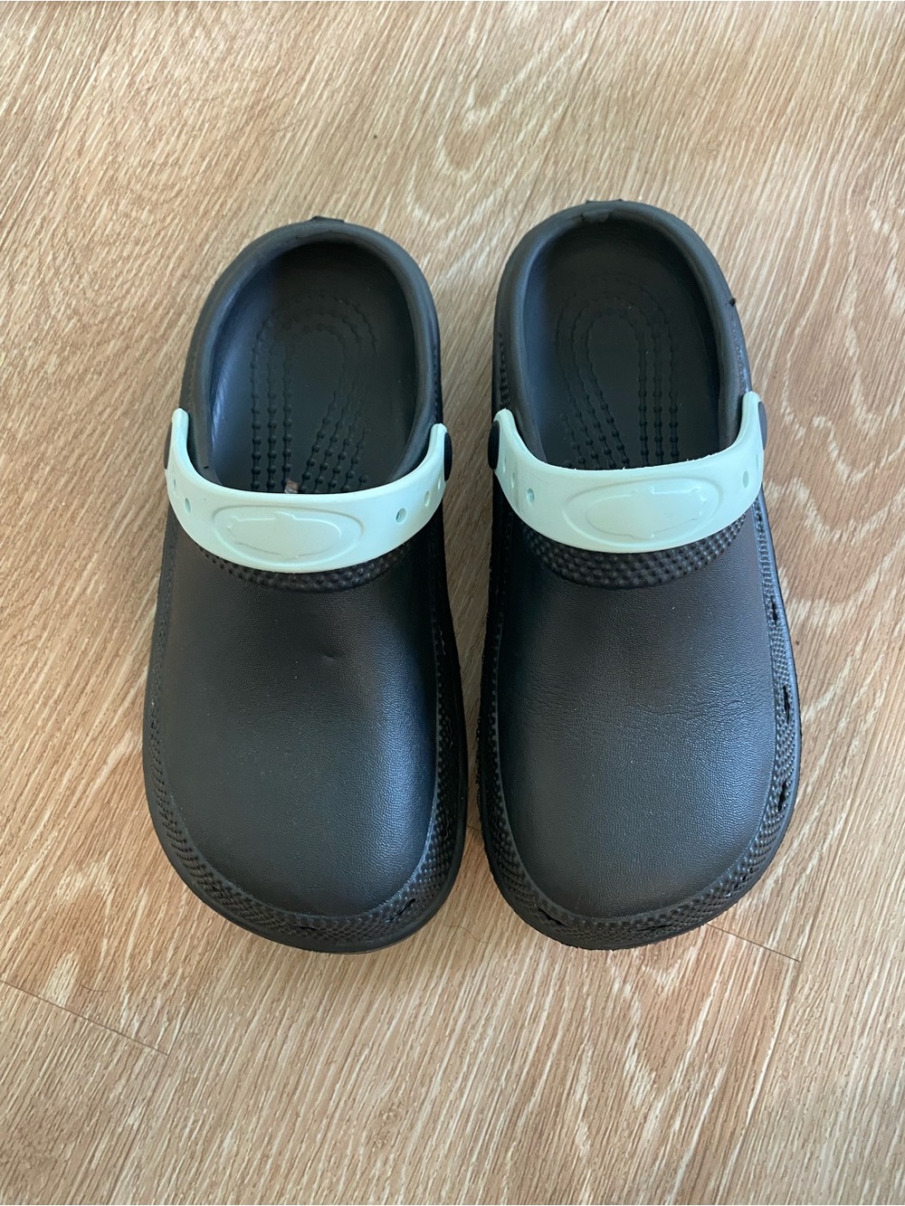 Matte Black Slip-On Clogs with Mint Green Straps